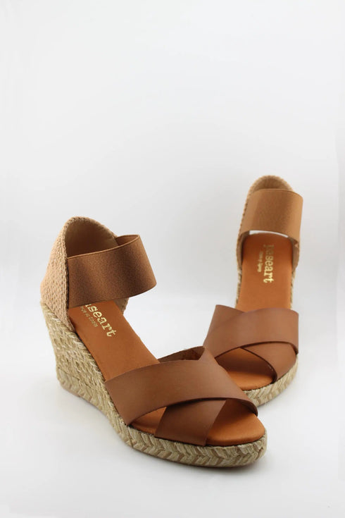 Paseart Elastic Strap Espadrille Wedge Sandals